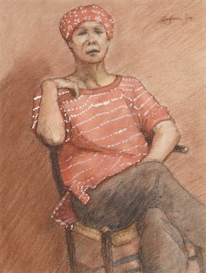 D. J. Lafon, No. 221
WATERCOLOR AND PENCIL, 9 1/4 x 12 1/2 in. (23.5 x 31.8 cm)
WOMAN IN RED SHIRT AND HEAD SCARF SITTING IN CHAIR, ONE HAND RESTING ON SHOULDER, OTHER IN LAP
LAF0919
$150
Gallery staff will contact you 72 hours after purchase regarding any additional shipping costs.
