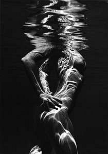 Brett Weston, Untitled (Underwater Nude), c. 1980
Gelatin Silver Contact Print, 11 x 14 in. (27.9 x 35.6 cm)
BWA00934.N80