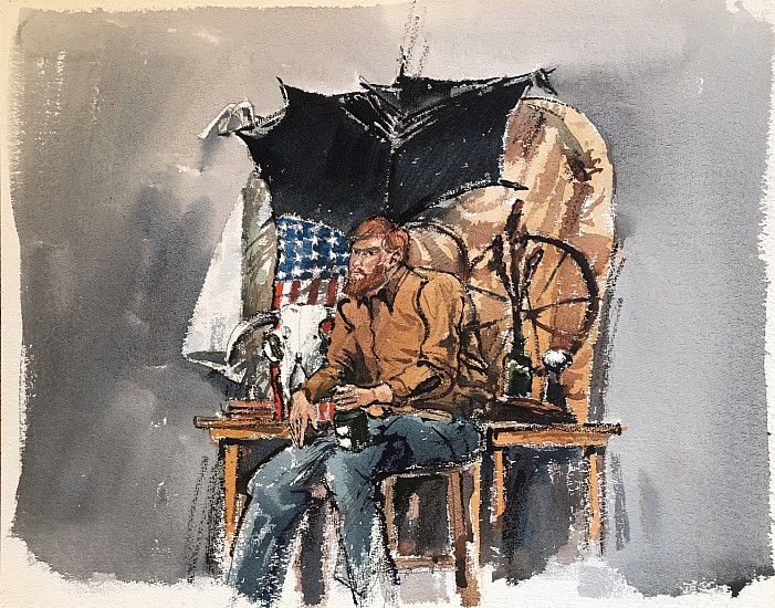 D. J. Lafon, UNTITLED (MAN WITH SKULL & FLAG)
Watercolor, 19 x 24 in. (48.3 x 61 cm)
LAF1162
$750
Gallery staff will contact you 72 hours after purchase regarding any additional shipping costs.