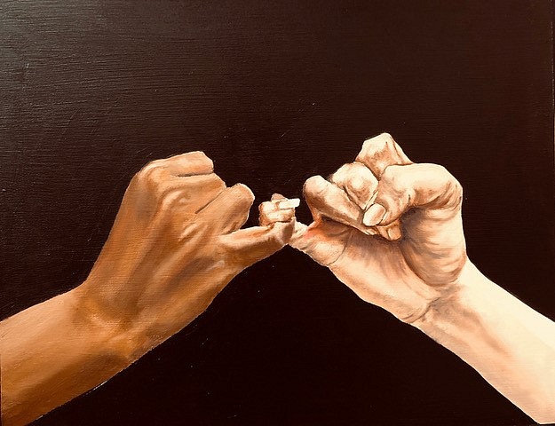 Marjorie Atwood, PINKY SWEAR 2, 2019
Oil Paint & Resin on Panel, 11 x 14 in.
ATW020