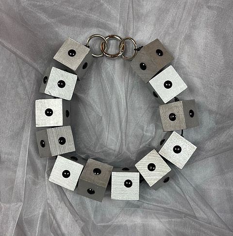 Stella Thomas Designs, SQUARE WOOD SILVER AND BLACK NECKLACE 2
Wood
THOM510
$500
Gallery staff will contact you 72 hours after purchase regarding any additional shipping costs.