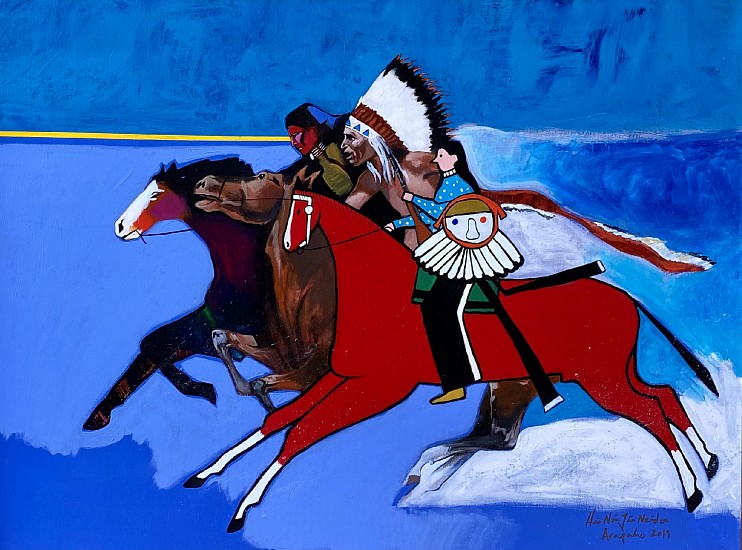 Brent Learned, THREE INDIAN
Acrylic on Canvas, 30 x 40 in. (76.2 x 101.6 cm)
LEA187
Sold