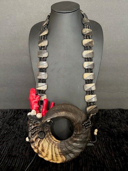 Stella Thomas Designs, Stella 10 - Ram Horn with Red Coral, South Sea Baroque Pearls
Jewelry
0410
$2,000
Gallery staff will contact you 72 hours after purchase regarding any additional shipping costs.